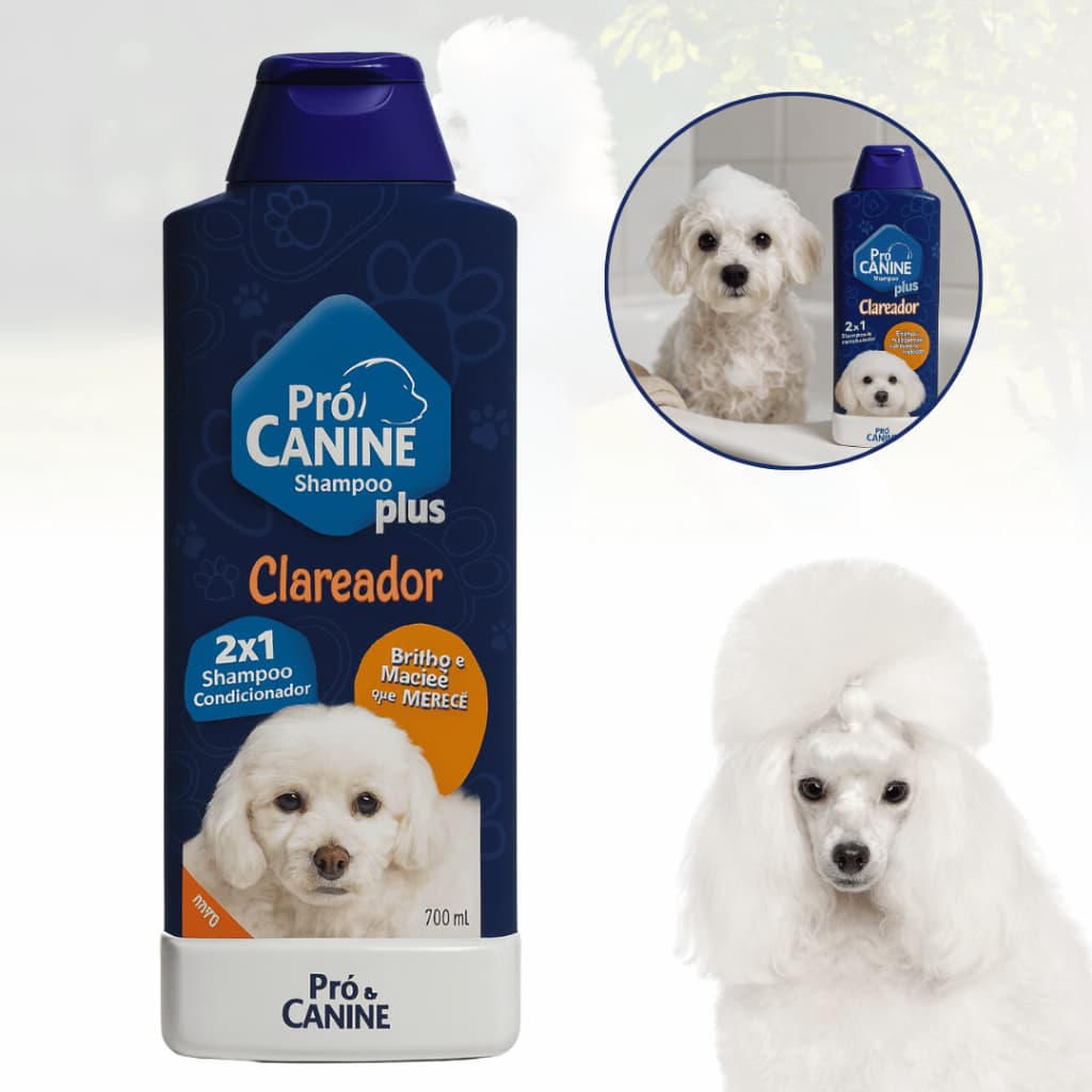 Shampoo Clareador 2 em 1 Para Cães 700ml PróCanine