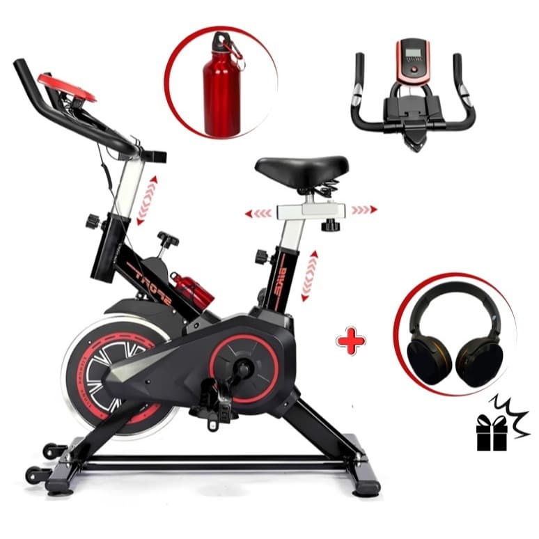 Bicicleta Ergometrica  Spinning Até 100kg + Garrafinha + 2 ACESSORIOS TOPS Sh tools