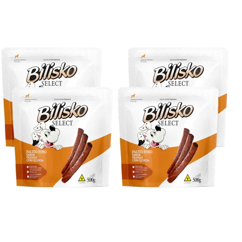 Palito Fino Bilisko Frango e Quinoa 500g 🍗✨ Snack Saudável p/ Cães - Recompensa e Adestramento🐶
