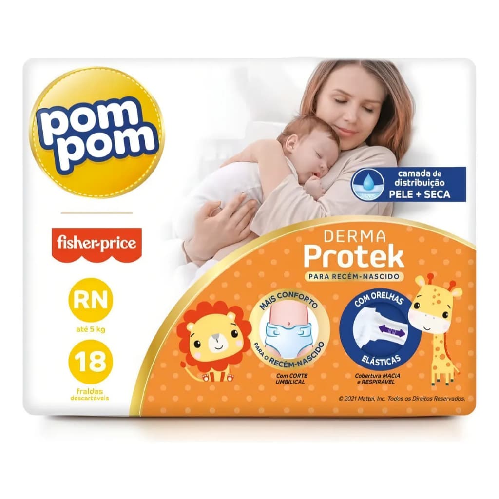 Fraldas Pom Pom Protek Proteção De Mãe Rn