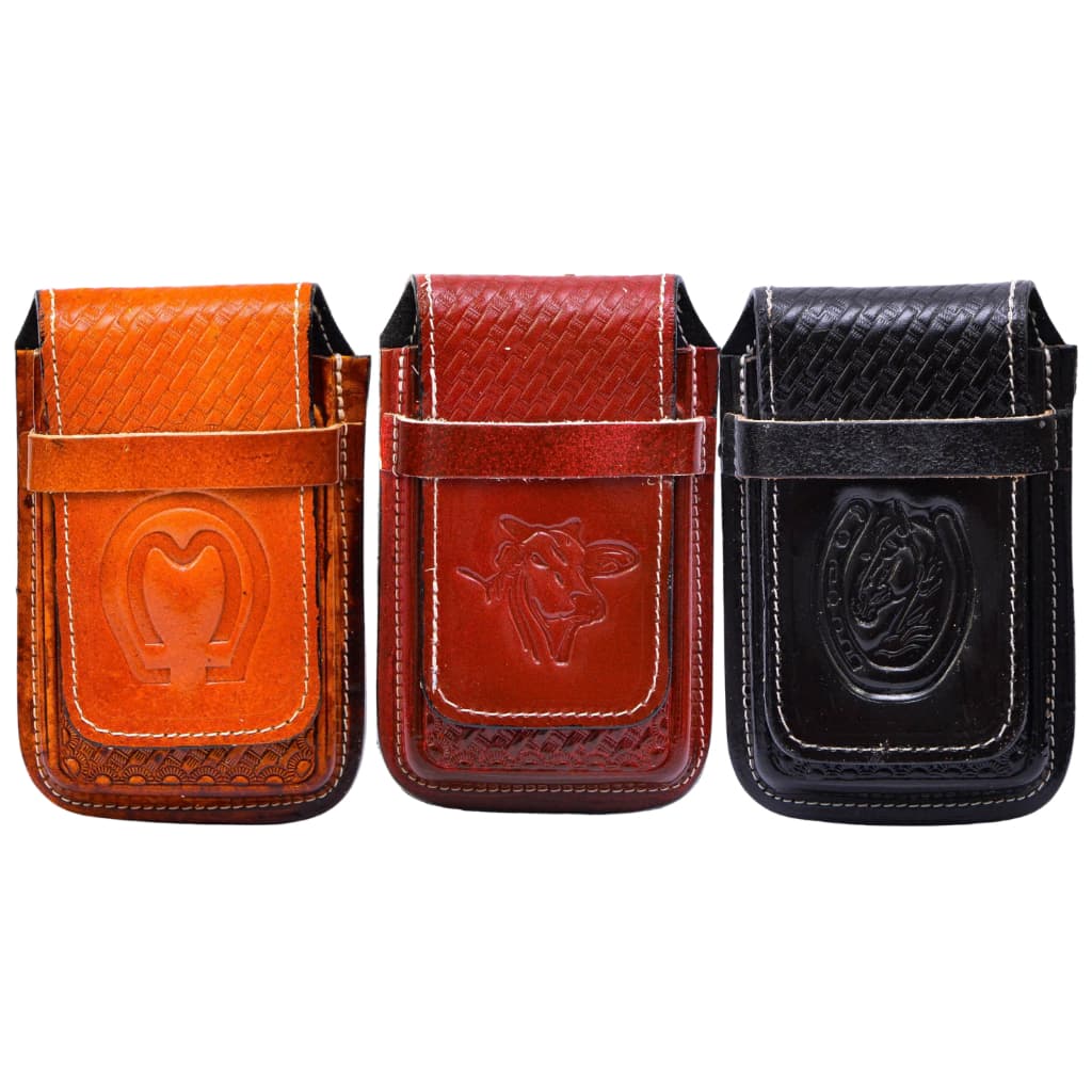 Bainha Capinha Porta Celular De Cinto com Passador Em Couro Legitimo Tratado Country