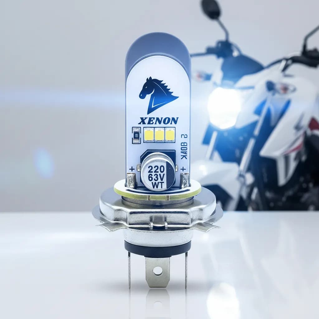 Lampada De Led Xenon H4 Moto Automotivo 8000k Cavalinho Para Cg 125 150 160 Start Fan Titan Fazer