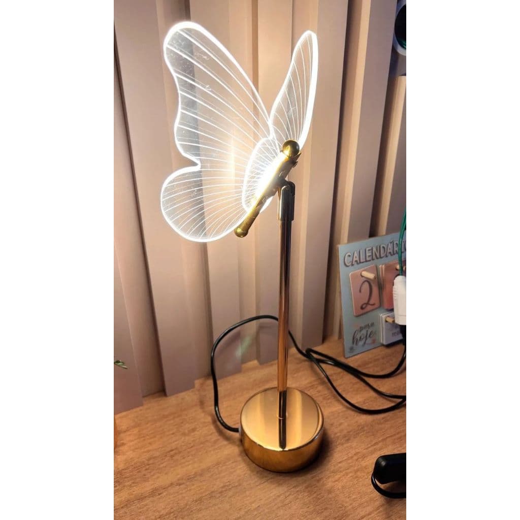 Abajur De Mesa Borboleta - Luminária Borboleta Led - Luminária De Mesa
