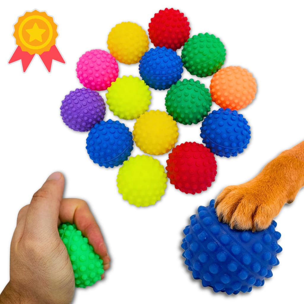 kit 2 Bola bolinha Cravo Fisioterapia Exercício Pet Brinquedo Mãos Anti Stress Massagem Artrite 6m