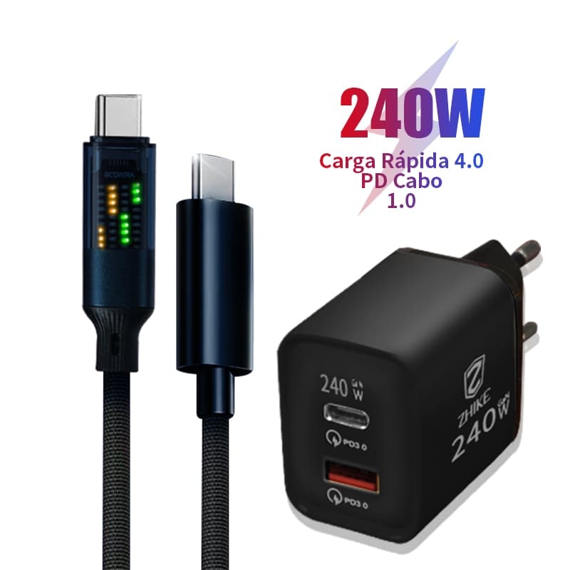 Cabo Celular Carregador Carregamento Rápido PD Tipo C Para Tipo C Marquee Trançado Charger Cable