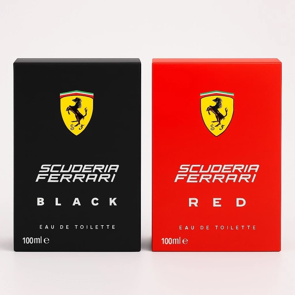 Kit De 1 Até 2 Perfume Ferrari Black e Red Masculino 100ml EDT Importado Longa Duração, Elegante