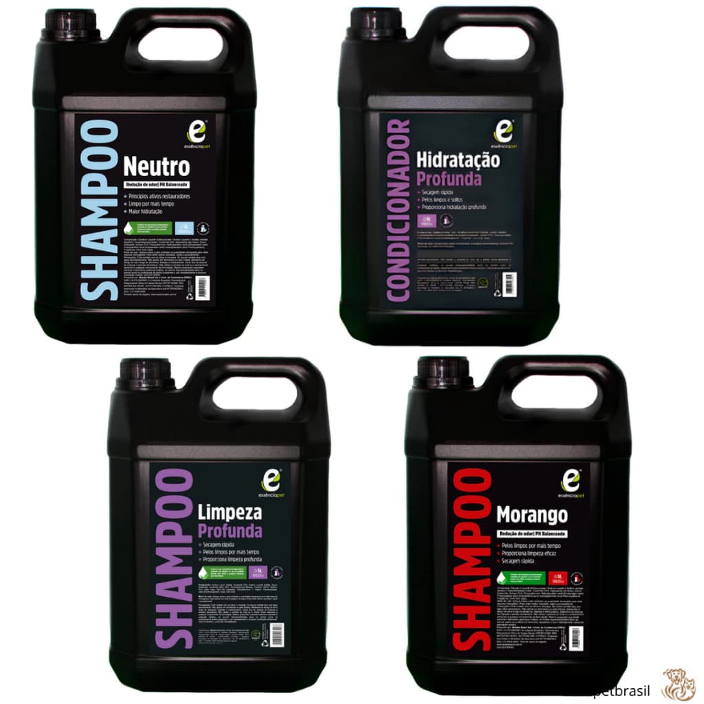 Shampoo e Condicionador 5L para Cães, Linha Super Premium - Essencia Pet | Banho e Tosa Profissional