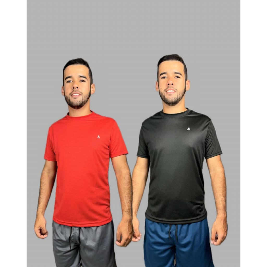 Kit 2 Camiseta Camisa Masculina Dry Fit Furadinha com Absorção de Suor Academia Treino Musculação