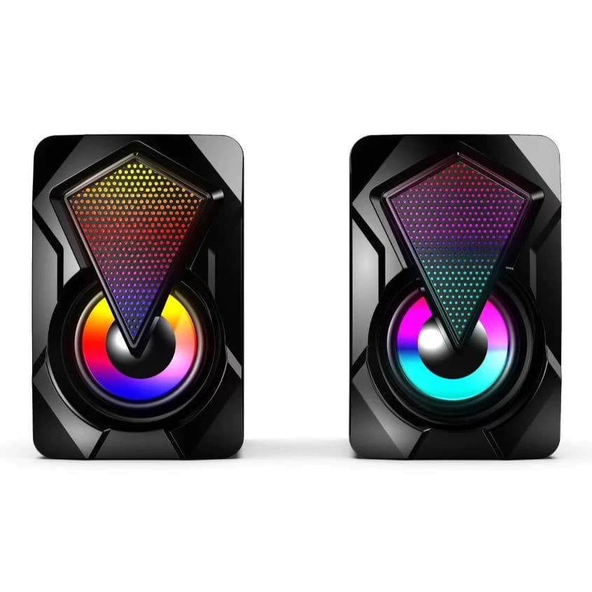 Caixa De Som Para Computador Pc Notebook  Led RGB Gamer Caxinha Alto Falante
