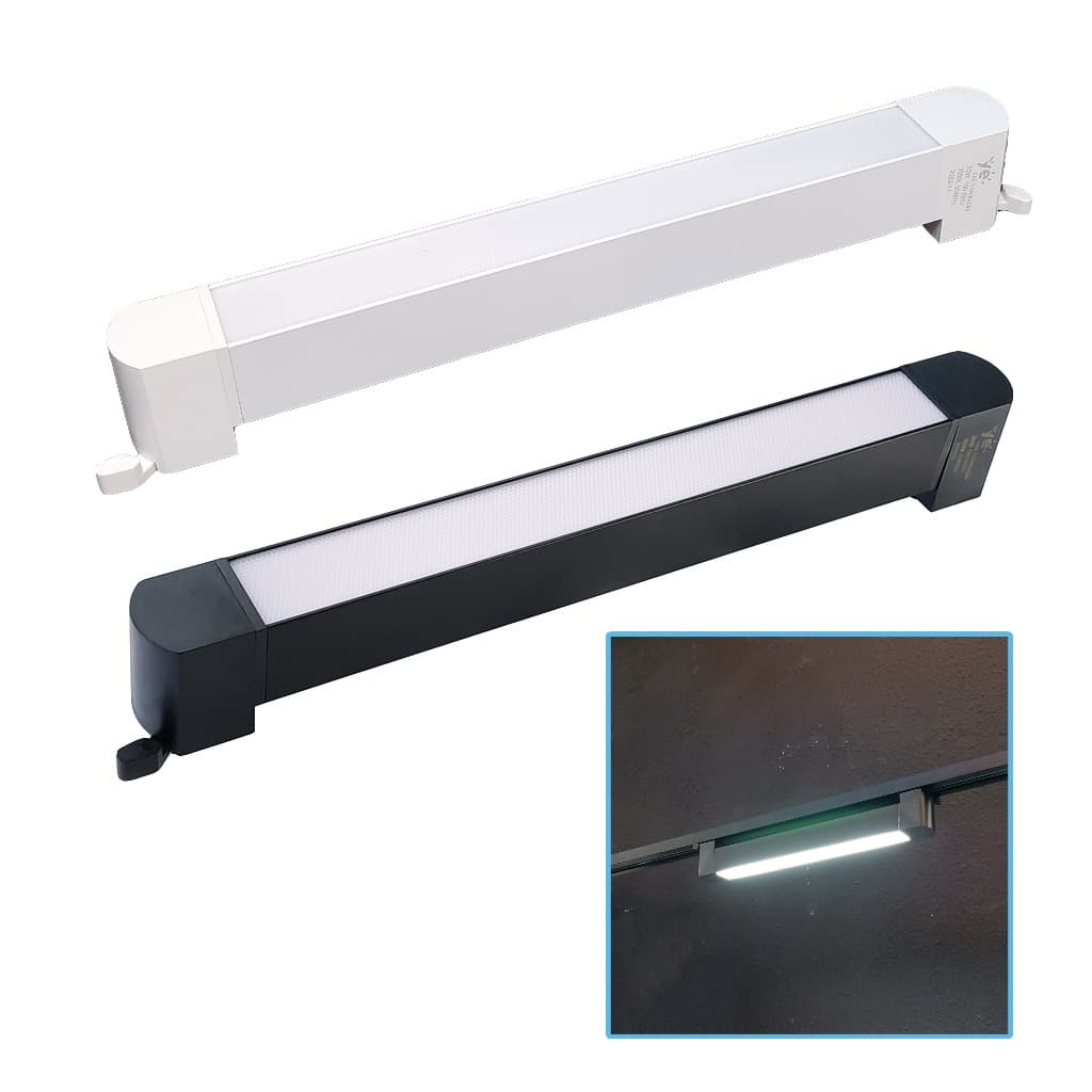 Luminária de Trilho Linear Difusa 20w Preto Branco 3 Cores de Luz