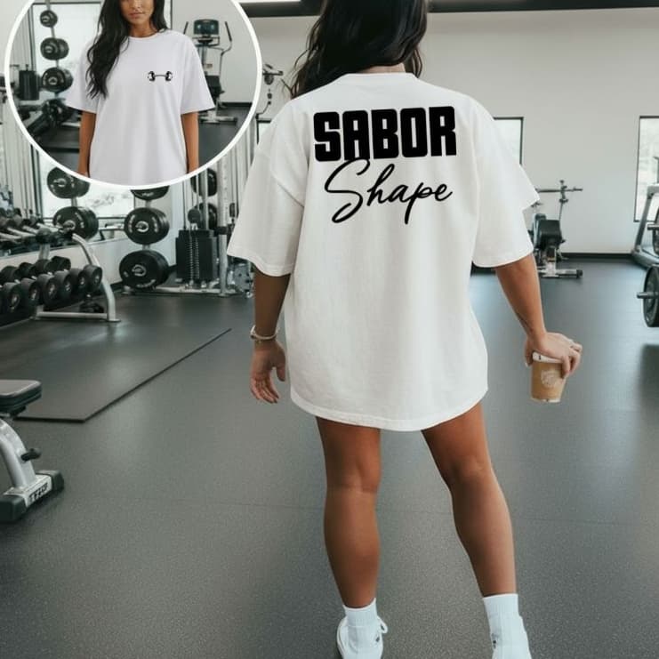 Camiseta Camisa 100% Algodão Oversized Blusa Meme Treino Academia Fitness Sabor Energético Shape