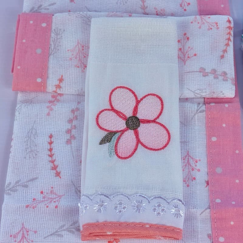 Fralda de Boca Bebê 32x32cm 100% Algodão Kit 3 Peças Paninho de Boca Babete Enxoval Recém-Nascido