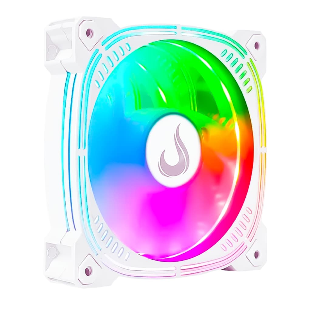 1 - Fan Avulsa Cooler Ventoinha Pc Gamer Rise Mode Aura Frost Pro White Argb 120mm 6 Pin Branco