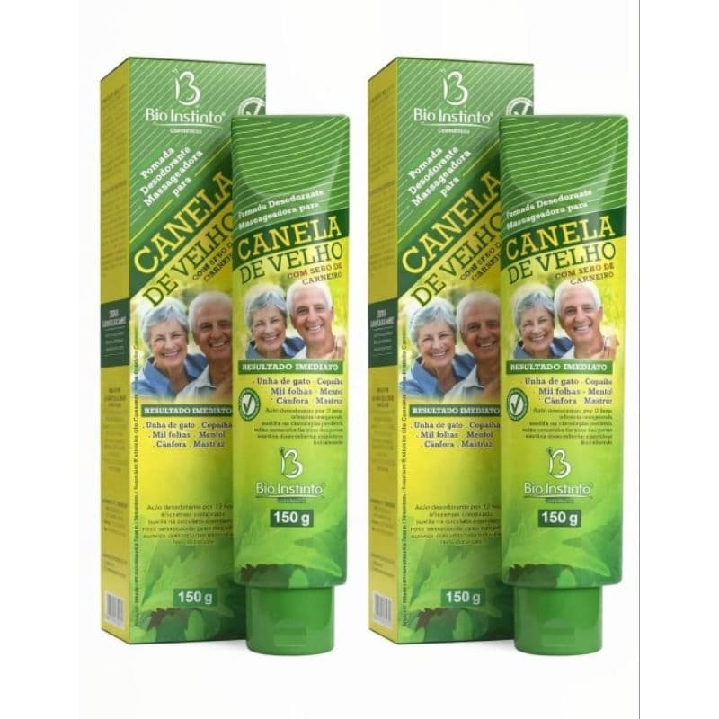 Kit Pomada Massageadora Canela de Velho Bio Instinto Relaxante Muscular - 2 Unidades de 150g