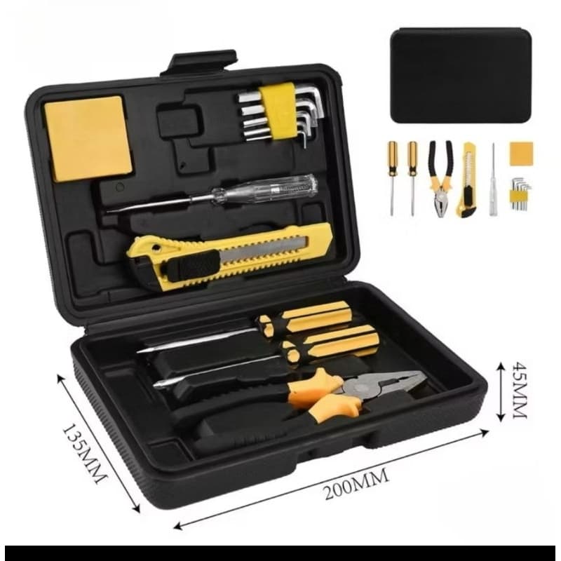 Kit de Ferramentas 12 Peças Completo com Alicate, Chaves e Trena – Uso Doméstico