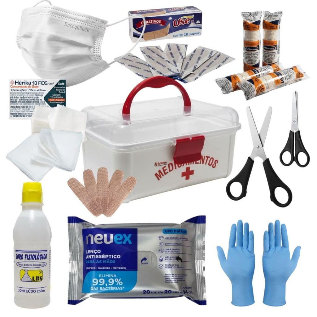 Kit Primeiros Socorros Completo Para Carro e Casa | Emergência Veicular Uber 99