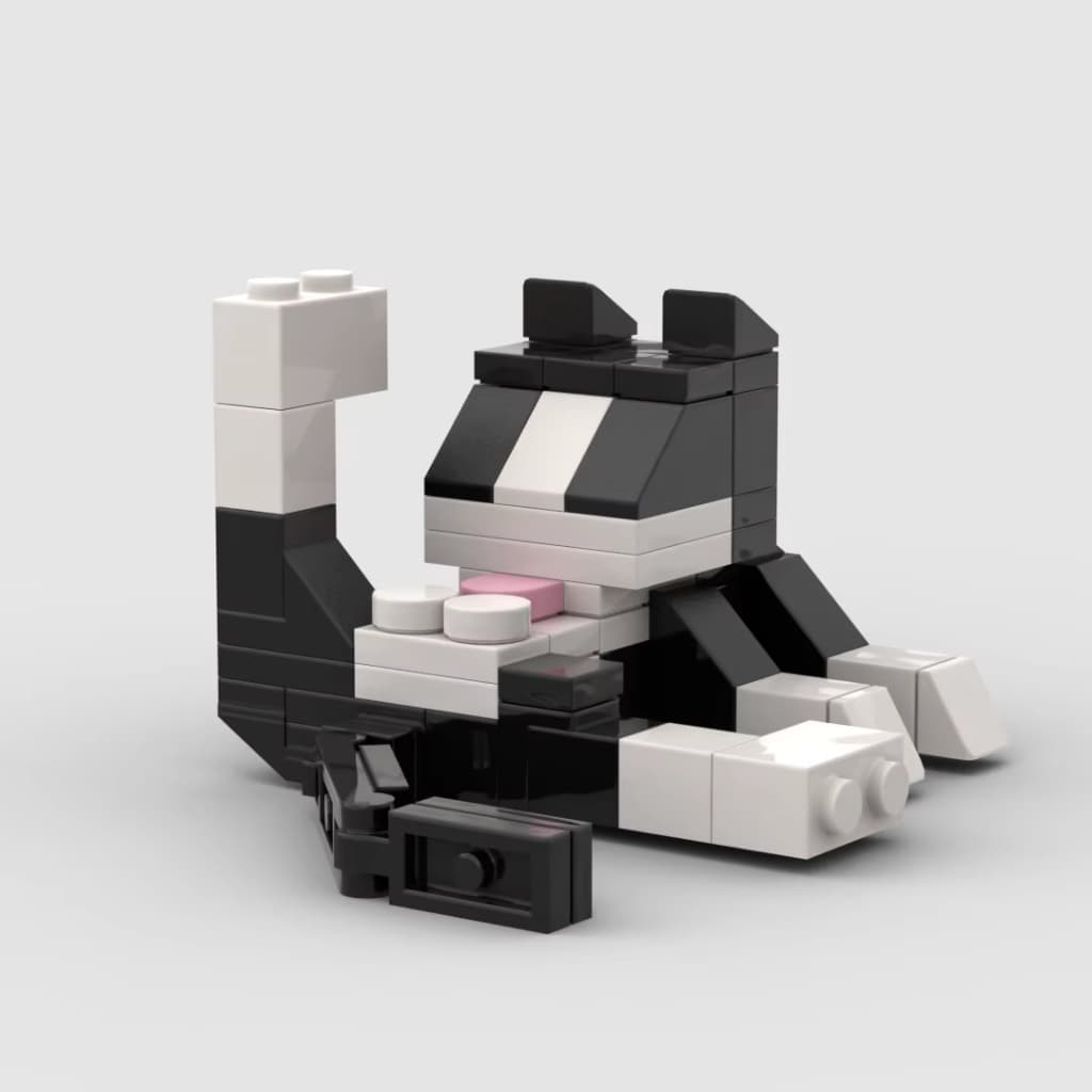 Blocos de montar gato deitado 4,6cm 62 pçs, tipo lego