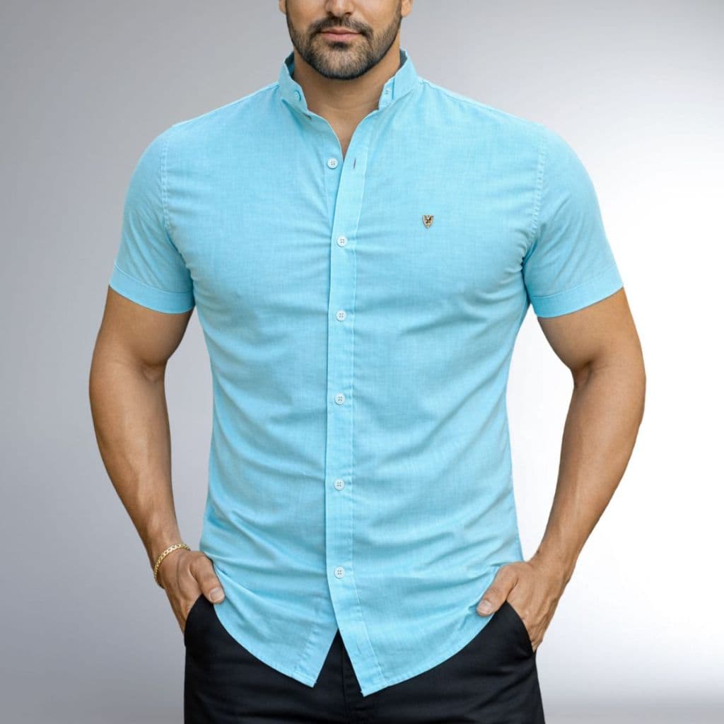 Camiseta Gola Padre Social Manga Curta Com Algodão Masculina Slim Fit Gola Padre Blusa Linho Wacco