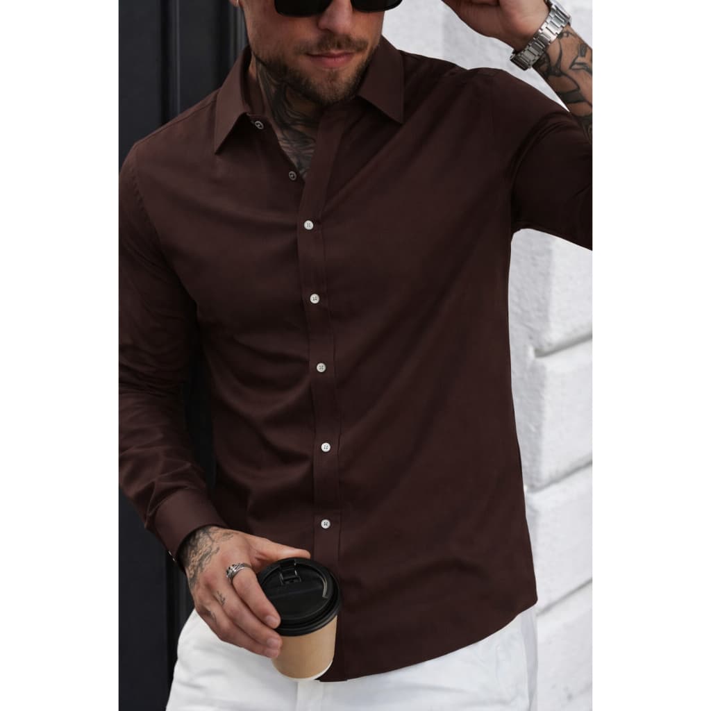 Camisa Slim Fit Manga Longa Social Moderna Envio Rápido