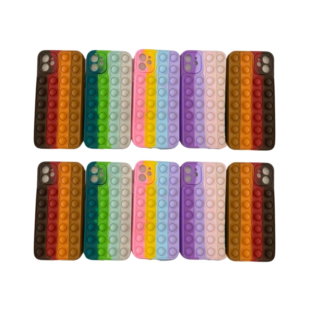 Kit 10 Capinhas Coloridas Aleatórias De Pop It Iphone 11 Colorido AleatórioKit 10 Capinhas Coloridas Aleatórias De Pop I