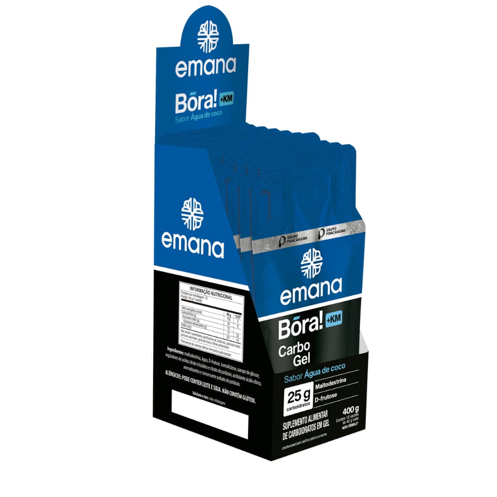 Emana Gel Energético +KM Água de Coco - Kit 10 Unidades
