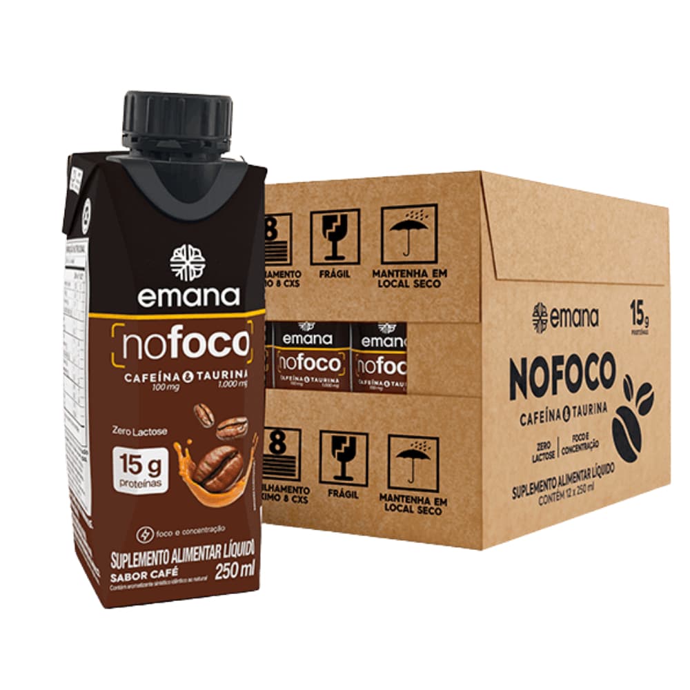Emana Bebida Protein 15g Zero Lactose NoFoco - Kit 12 Unidades
