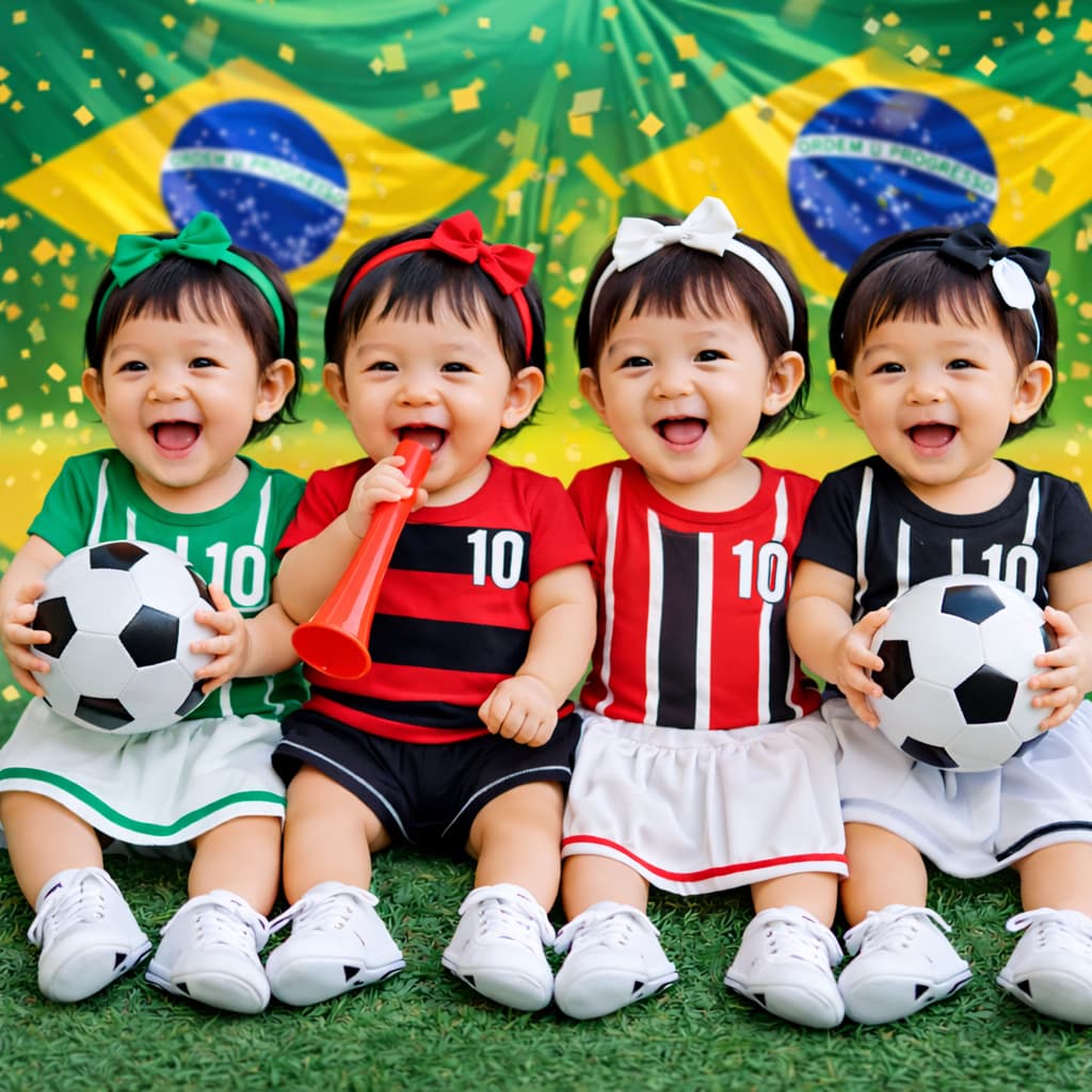 Conjunto Bebê Menina Uniforme Futebol Time - Mêsversário - Temático - Futebol - Bebê Menina Time