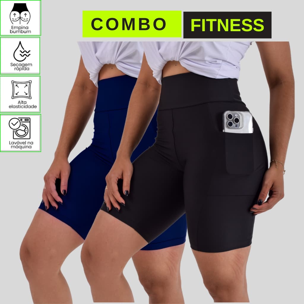 Kit 2 Bermuda Feminina Para Treino Academia Roupa Fitness Feminina