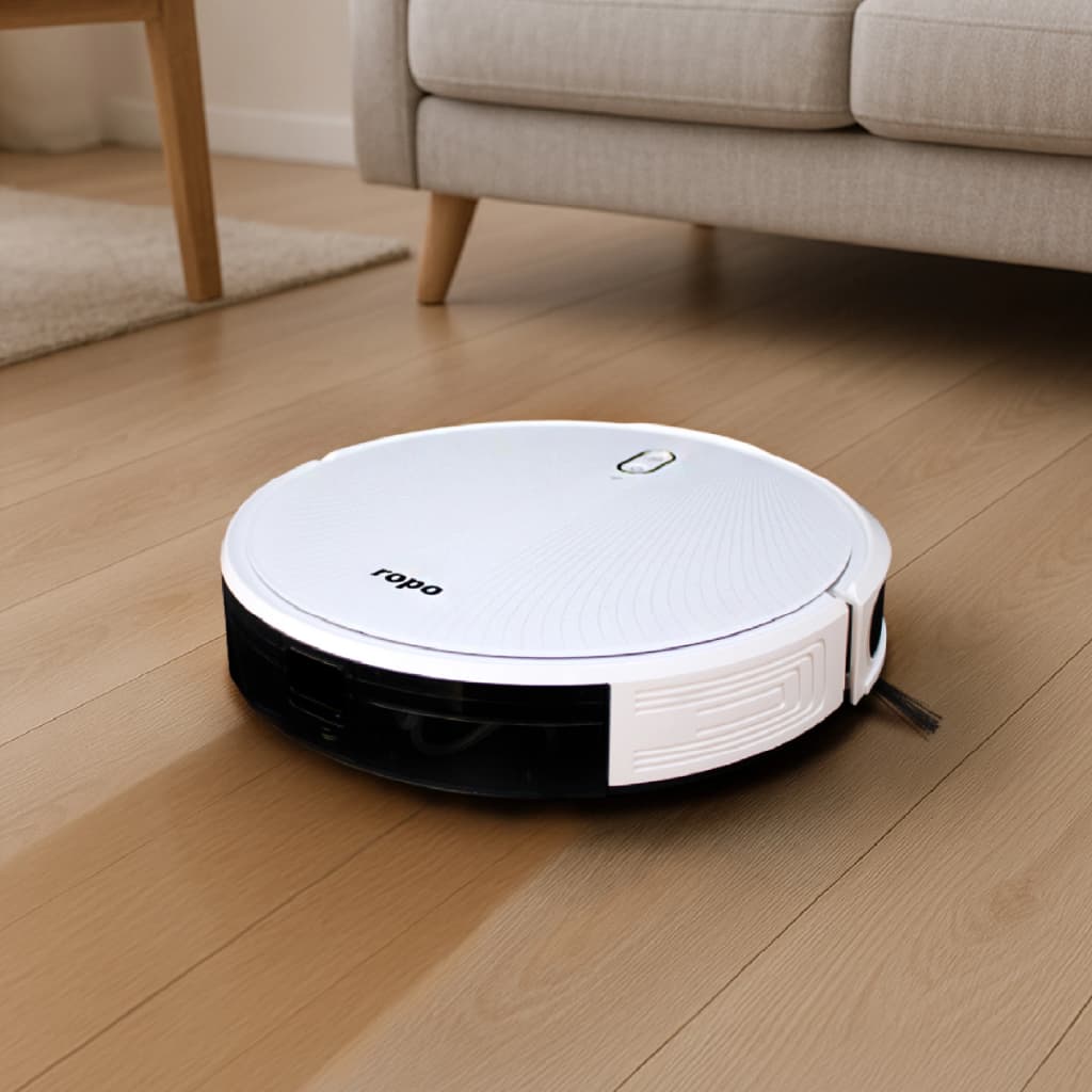 Robô Aspirador - Ropo Laser Slim, ultrafino 7,6cm, mapeamento Laser, Passa pano com MOP
