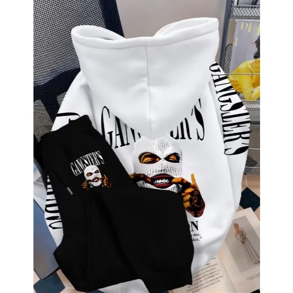 Conjunto Moletom + Calça Estilo de Rua americano Gangster Novo!