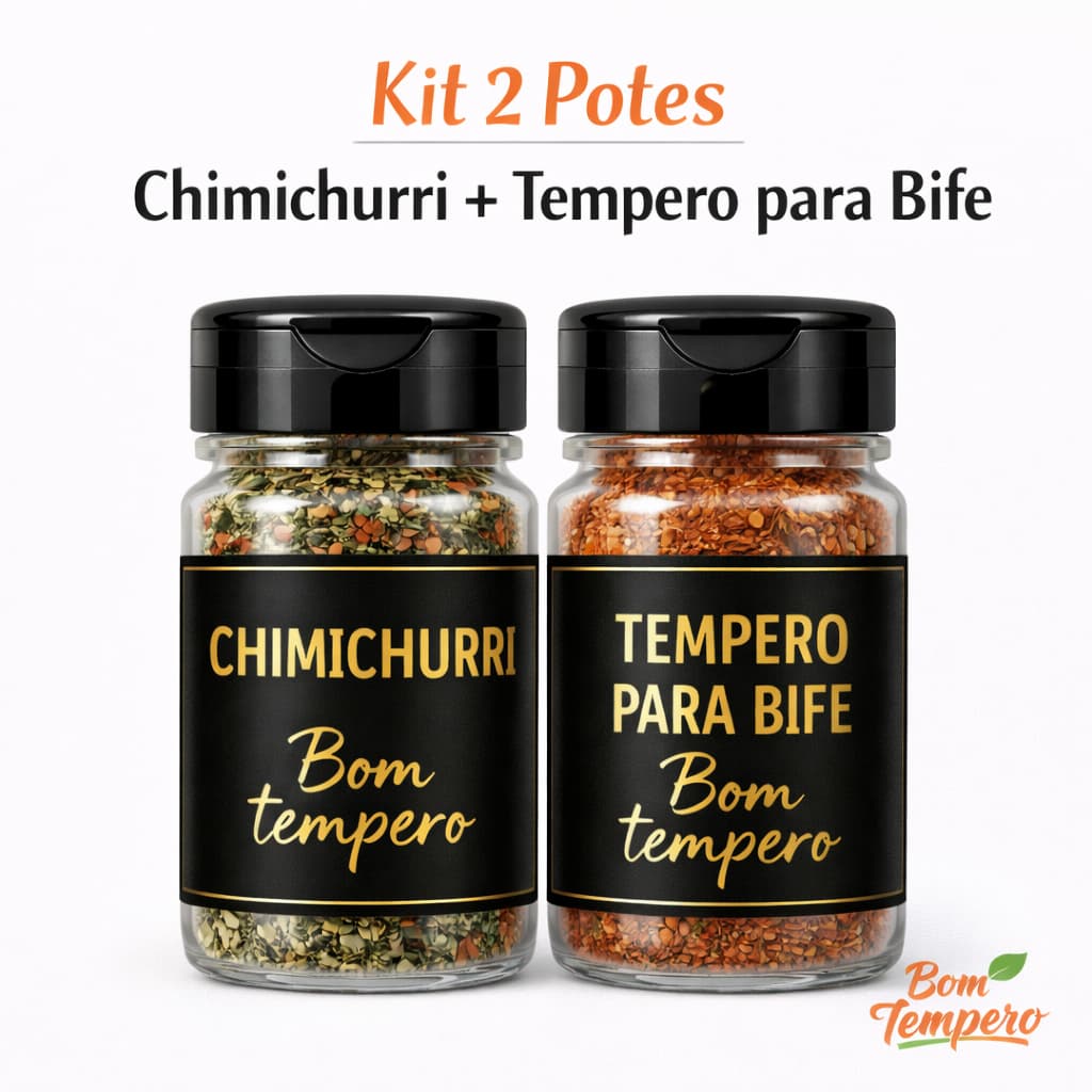 Combo 2 Potes | Chimichurri + Tempero para Bife | 100g | Pronta Entrega- Bom Tempero