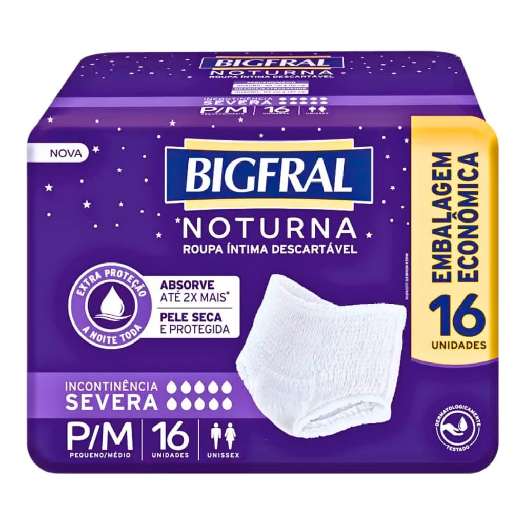 Roupa Íntima Bigfral Noturna P/m 16 Unidades