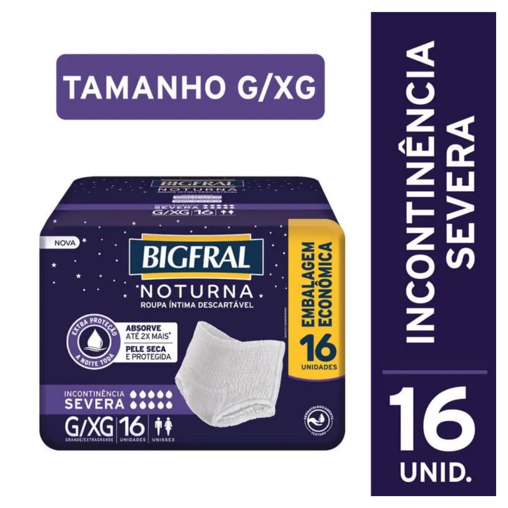 Roupa Íntima Bigfral Noturna G/xg 16 Unidades