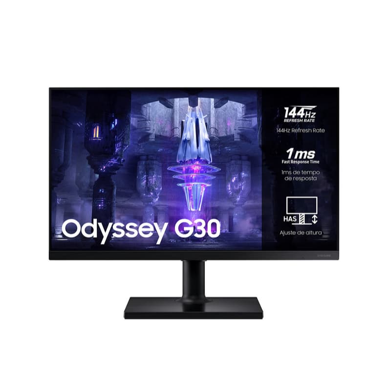 Monitor Gamer Samsung Odyssey G30 24" LS24BG300 Freesync Full HDMI 144Hz 1ms C/ Ajuste de altura