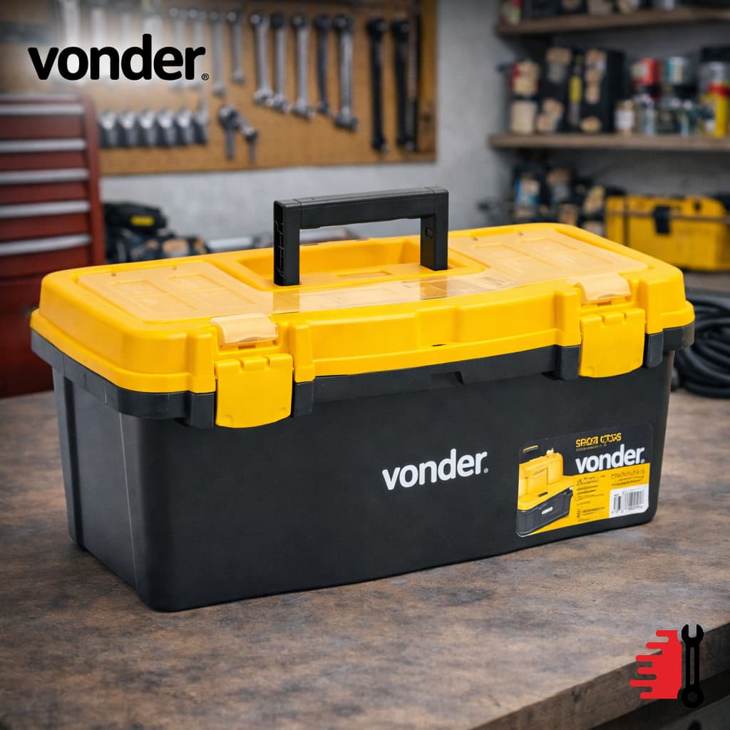 Caixa De Ferramentas Plástica Vonder CPV 0405 Organizador Com Alça Ferramentas e Equipamentos