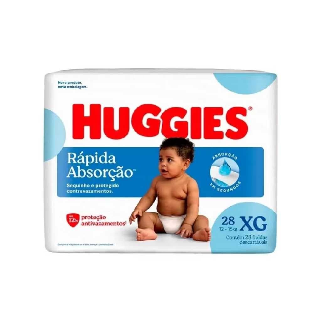 Fralda descartável Huggies Absorção Rápida Tamanho XG 28 fraldas Carinho 2