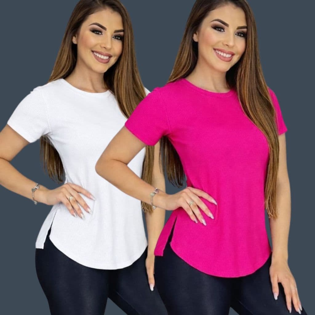 Kit 2 Blusa De Academia Feminina Dry Fit  } Camiseta Veste Leggins Regata Tapa Bumbum Roupas de academia Fitness Treino