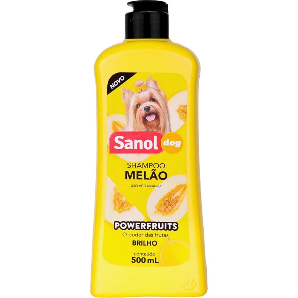 Sanol Dog - Shampoo de pêlos para cães e gatos - Melão 500ml / Amarelo