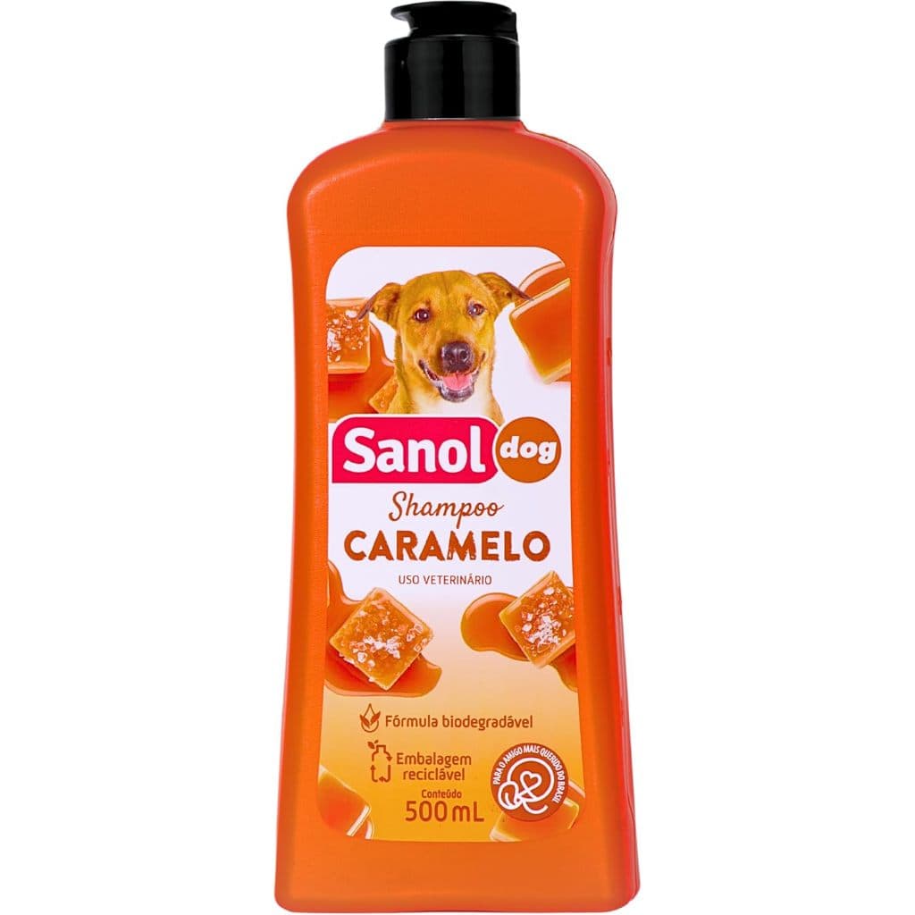 Sanol Dog - Shampoo de pêlos para cães e gatos - Caramelo, 500ml / Laranja