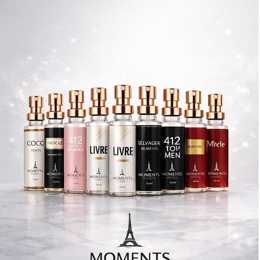 PERFUME IMPORTADO FEMININO E MASCULINO MOMENTS PARIS 15 ML FIXAÇÃO QUALIDADE PERFUME DEBOLSO