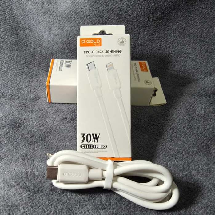 ⚡ Cabo Turbo a’Gold 60W Tipo-C para iOS CB142 | Carga Ultra Rápida, Reforçado e Seguro | Vendedor 4.9⭐