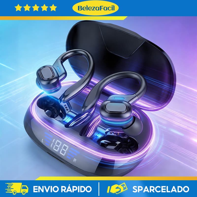 fone de ouvido bluetooth sem fio Fone bluetooth barato com clipe para cancelamento de ruído e ganchos de orelha