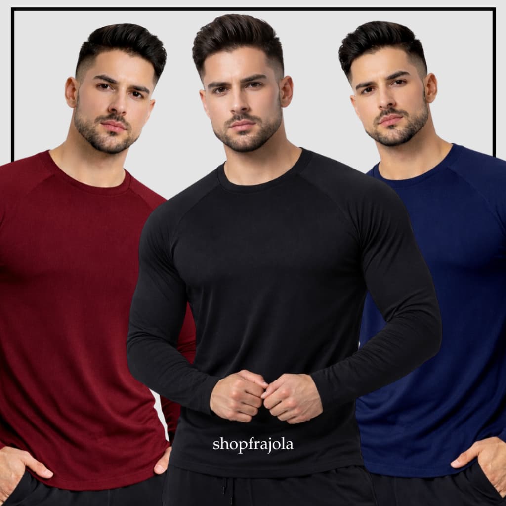Kit 2 Camisetas Térmica UV Ciclista Longa Blusa Malha Fria Academia Musculação Treino