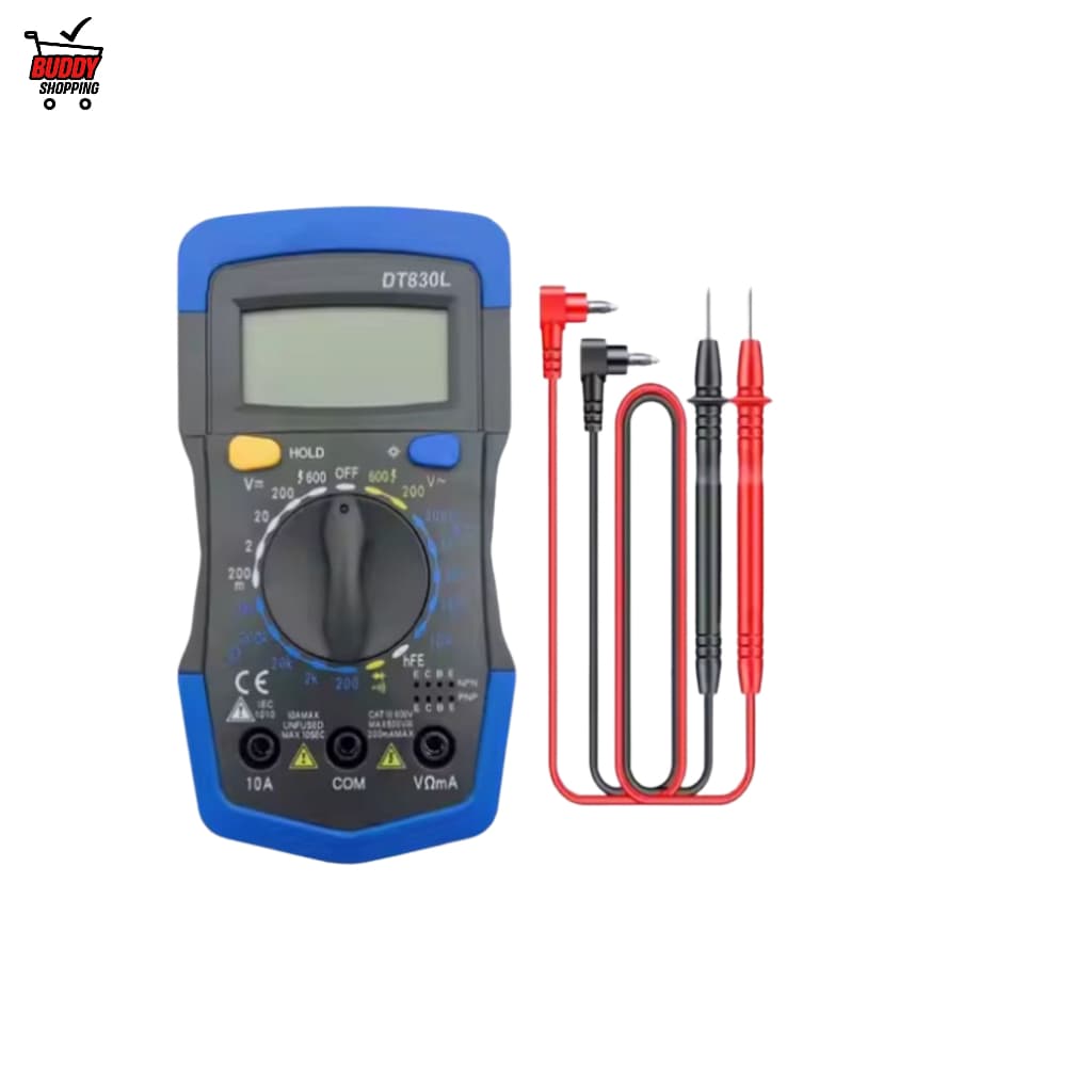 Multímetro Digital Profissional | Iluminação + Bipe Alerta | Kit Completo com Bateria e Pontas