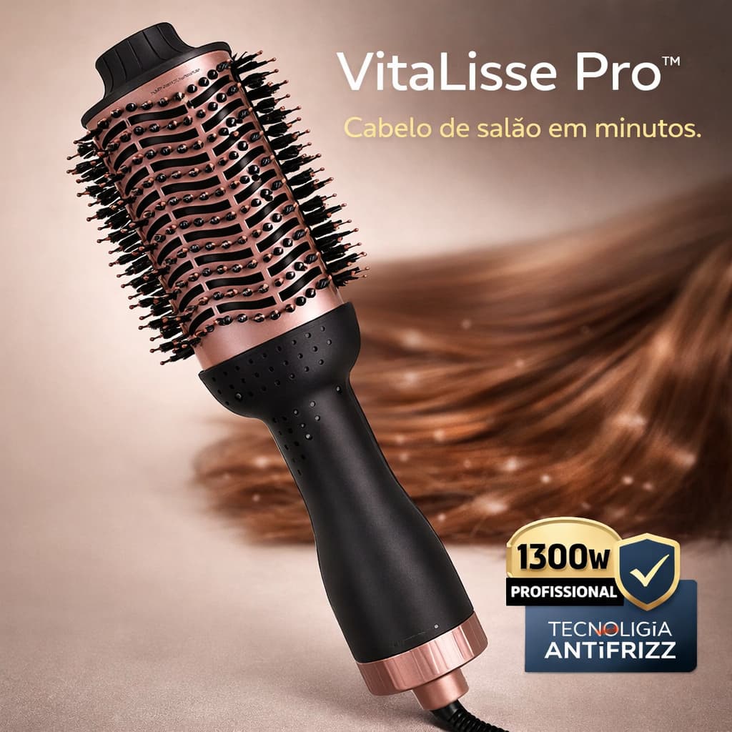 Escova Secadora Cabelo Profissional, Seca, Modela e Alisamento Perfeito