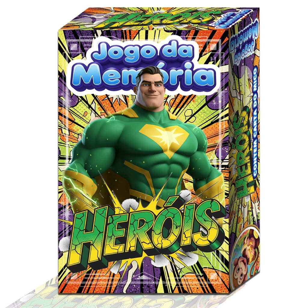 Jogo da Memória de Herois 60 Cartas Divertidas e Coloridas Ideal para Crianças e Toda a Família