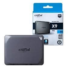SSD Externo 4tb Usb C 3.2 1050mb/s Leit X9 pro  Crucial Cor Preto