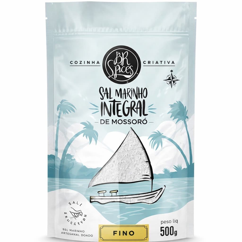 Sal Marinho BR Spices Integral De Mossoró Fino Pouch 500g