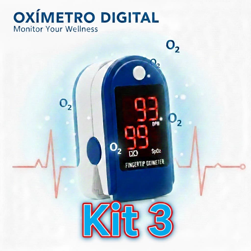 kit 3 Oxímetro Digital de Dedo Medidor De Saturação De Oxigê