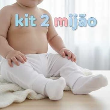 Kit 2 Mijão roupa de Bebê bebê com culote Tecido canelado menina e menino Unissex